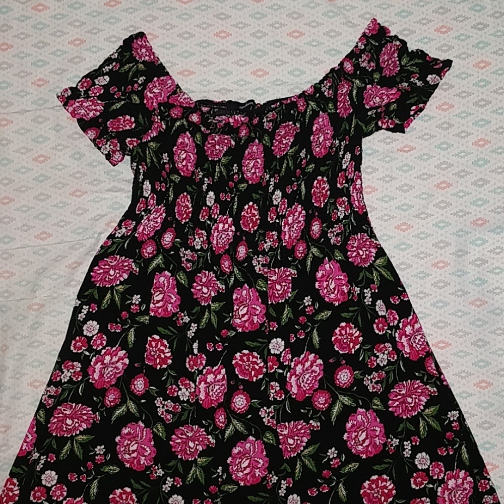 ambiance mini off-shoulder floral dress